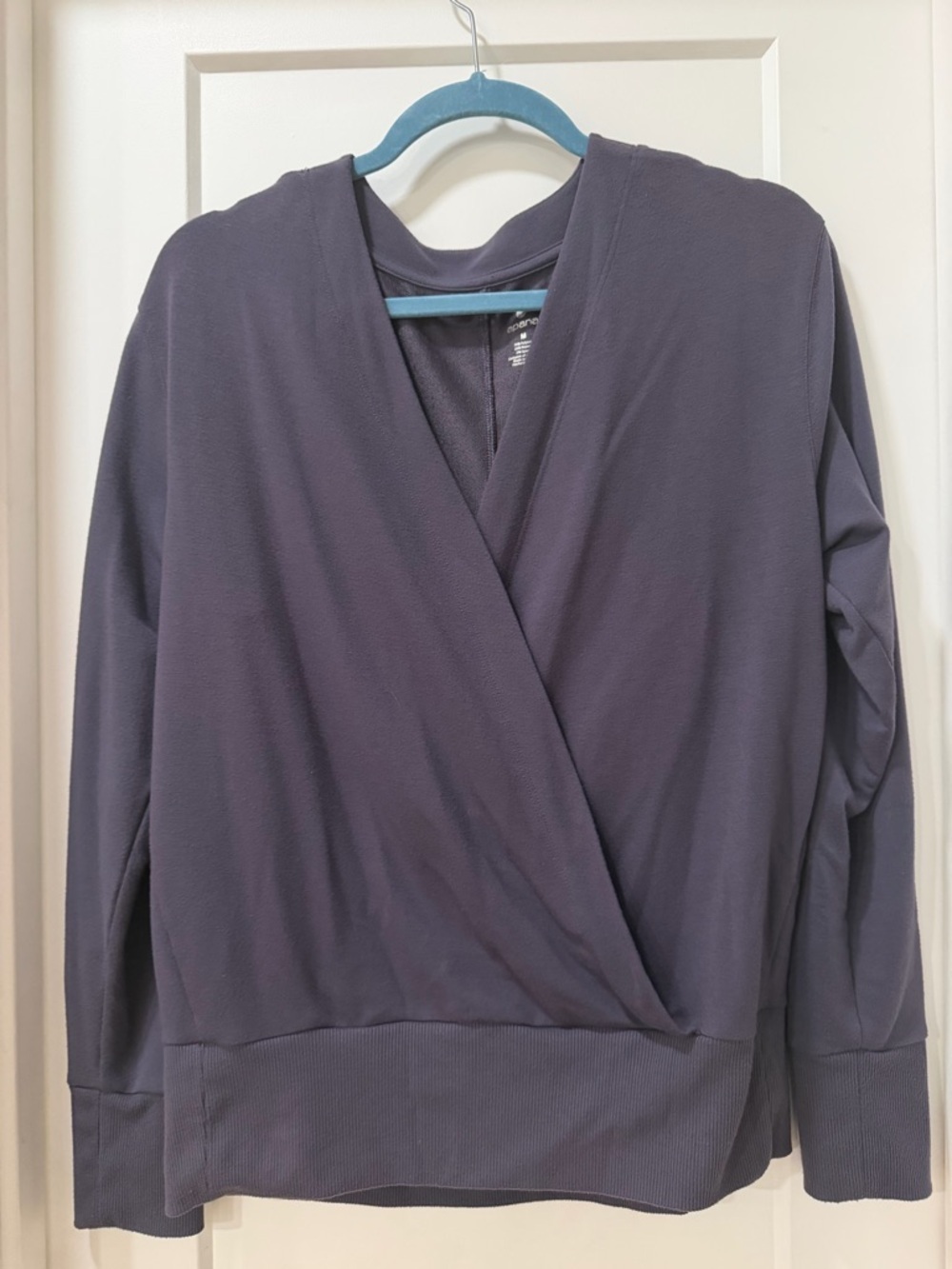 Women's Wrap-Front Long Sleeve Top - purple